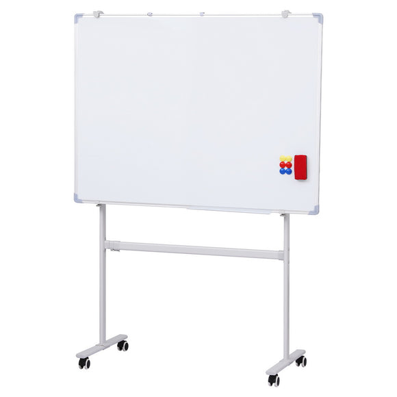 NNEDSZ 90x120cm Standing Whiteboard with Wheels Magnetic Double-Sided Erase Board