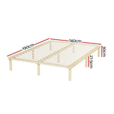 NNEDSZ Bed Frame Double Size Wooden Base Mattress Platform Timber Pine AMBA