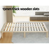 NNEDSZ Bed Frame Double Size Wooden Base Mattress Platform Timber Pine AMBA