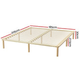 NNEDSZ Bed Frame King Size Wooden Base Mattress Platform Timber Pine AMBA