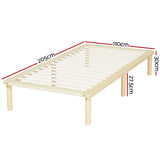 NNEDSZ Bed Frame King Single Size Wooden Base Mattress Platform Timber Pine AMBA