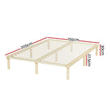 NNEDSZ Bed Frame Queen Size Wooden Base Mattress Platform Timber Pine AMBA