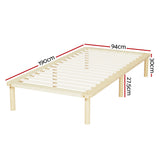 NNEDSZ Bed Frame Single Size Wooden Base Mattress Platform Timber Pine AMBA