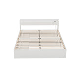 NNEDSZ Bed Frame Double Size Mattress Base wtih Charging Ports 2 Storage Drawers