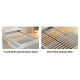 NNEDSZ Bed Frame Double Size Mattress Base wtih Charging Ports 2 Storage Drawers