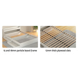 NNEDSZ Bed Frame Queen Size Mattress Base wtih Charging Ports 2 Storage Drawers