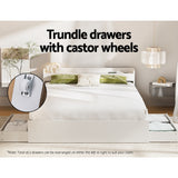 NNEDSZ Bed Frame Queen Size Mattress Base wtih Charging Ports 2 Storage Drawers