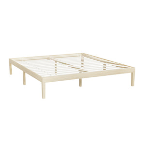 NNEDSZ Bed Frame King Size Wooden Base Mattress Platform Timber Pine BRUNO