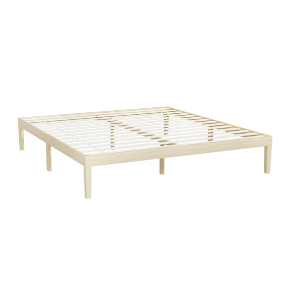 NNEDSZ Bed Frame King Size Wooden Base Mattress Platform Timber Pine BRUNO