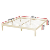 NNEDSZ Bed Frame King Size Wooden Base Mattress Platform Timber Pine BRUNO
