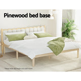 NNEDSZ Bed Frame King Size Wooden Base Mattress Platform Timber Pine BRUNO