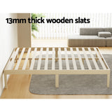 NNEDSZ Bed Frame King Size Wooden Base Mattress Platform Timber Pine BRUNO