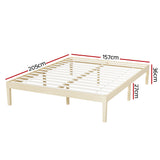 NNEDSZ Bed Frame Queen Size Wooden Base Mattress Platform Timber Pine BRUNO