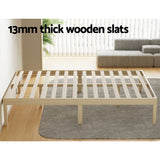 NNEDSZ Bed Frame Queen Size Wooden Base Mattress Platform Timber Pine BRUNO