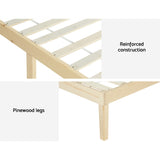 NNEDSZ Bed Frame Queen Size Wooden Base Mattress Platform Timber Pine BRUNO