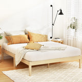 NNEDSZ Bed Frame Queen Size Wooden Base Mattress Platform Timber Pine BRUNO