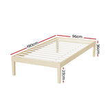 NNEDSZ Bed Frame Single Size Wooden Base Mattress Platform Timber Pine BRUNO