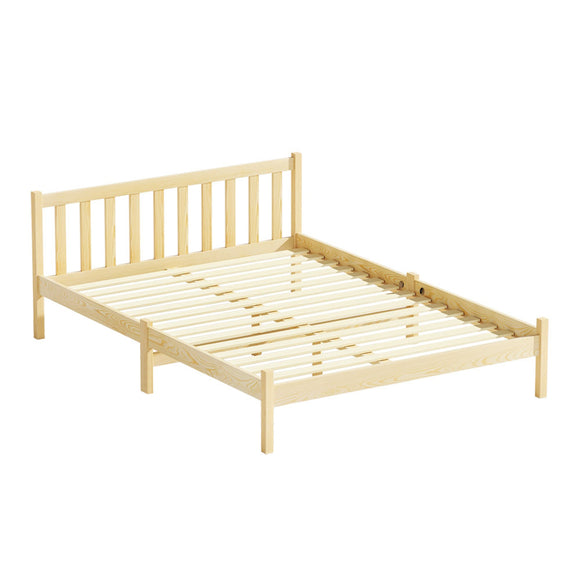 NNEDSZ Artiss Bed Frame Double Size Wooden Oak SOFIE