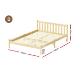 NNEDSZ Artiss Bed Frame Double Size Wooden Oak SOFIE
