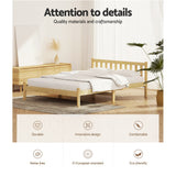 NNEDSZ Artiss Bed Frame Double Size Wooden Oak SOFIE