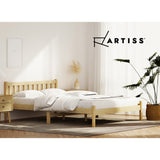NNEDSZ Artiss Bed Frame Double Size Wooden Oak SOFIE