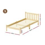 NNEDSZ Artiss Bed Frame Single Size Wooden Oak SOFIE