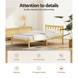 NNEDSZ Artiss Bed Frame Single Size Wooden Oak SOFIE
