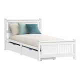 NNEDSZ Artiss Bed Frame Single Size Wooden with 2 Drawers White RIO