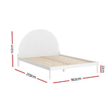 NNEDSZ Artiss Bed Frame Queen Size Wooden White DALY