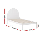NNEDSZ Bed Frame Single Size Wooden White DALY