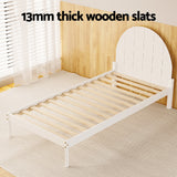 NNEDSZ Bed Frame Single Size Wooden White DALY