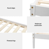 NNEDSZ Bed Frame Single Size Wooden White DALY