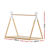 NNEDSZ Artiss Bed Frame Wooden Kids House Single Frame Oak ENID