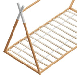 NNEDSZ Artiss Bed Frame Wooden Kids House Single Frame Oak ENID