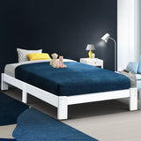 NNEDSZ Artiss Bed Frame King Single Size Wooden White JADE