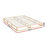 NNEDSZ Bed Frame Queen Size Wooden Base Mattress Platform Timber Pine KALAM