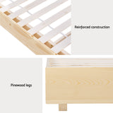 NNEDSZ Bed Frame Double Size Floating Wooden Mattress Base Platform Timber ODIN