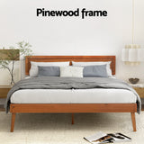 NNEDSZ Bed Frame Queen Size Wooden Bed Base Walnut SPLAY