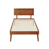 NNEDSZ Artiss Bed Frame Single Size Wooden Bed Base Walnut SPLAY