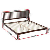 NNEDSZ Artiss Bed Frame King Size Wooden Base Mattress Platform Timber Walnut VISE