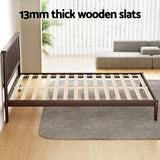 NNEDSZ Bed Frame Queen Size Wooden Base Mattress Platform Timber Walnut VISE