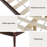 NNEDSZ Bed Frame Queen Size Wooden Base Mattress Platform Timber Walnut VISE