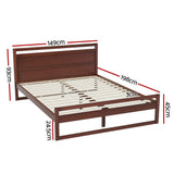 NNEDSZ Bed Frame Double Size Wooden Walnut WITTON