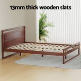 NNEDSZ Bed Frame Double Size Wooden Walnut WITTON