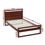 NNEDSZ Bed Frame King Single Size Wooden Walnut WITTON