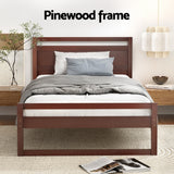 NNEDSZ Bed Frame King Single Size Wooden Walnut WITTON