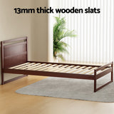 NNEDSZ Bed Frame King Single Size Wooden Walnut WITTON