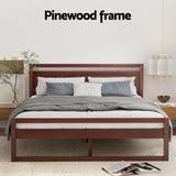 NNEDSZ Bed Frame Queen Size Wooden Walnut WITTON