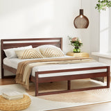 NNEDSZ Bed Frame Queen Size Wooden Walnut WITTON
