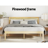 NNEDSZ Bed Frame Queen Size Wooden Base Mattress Platform Timber Pine YUMI